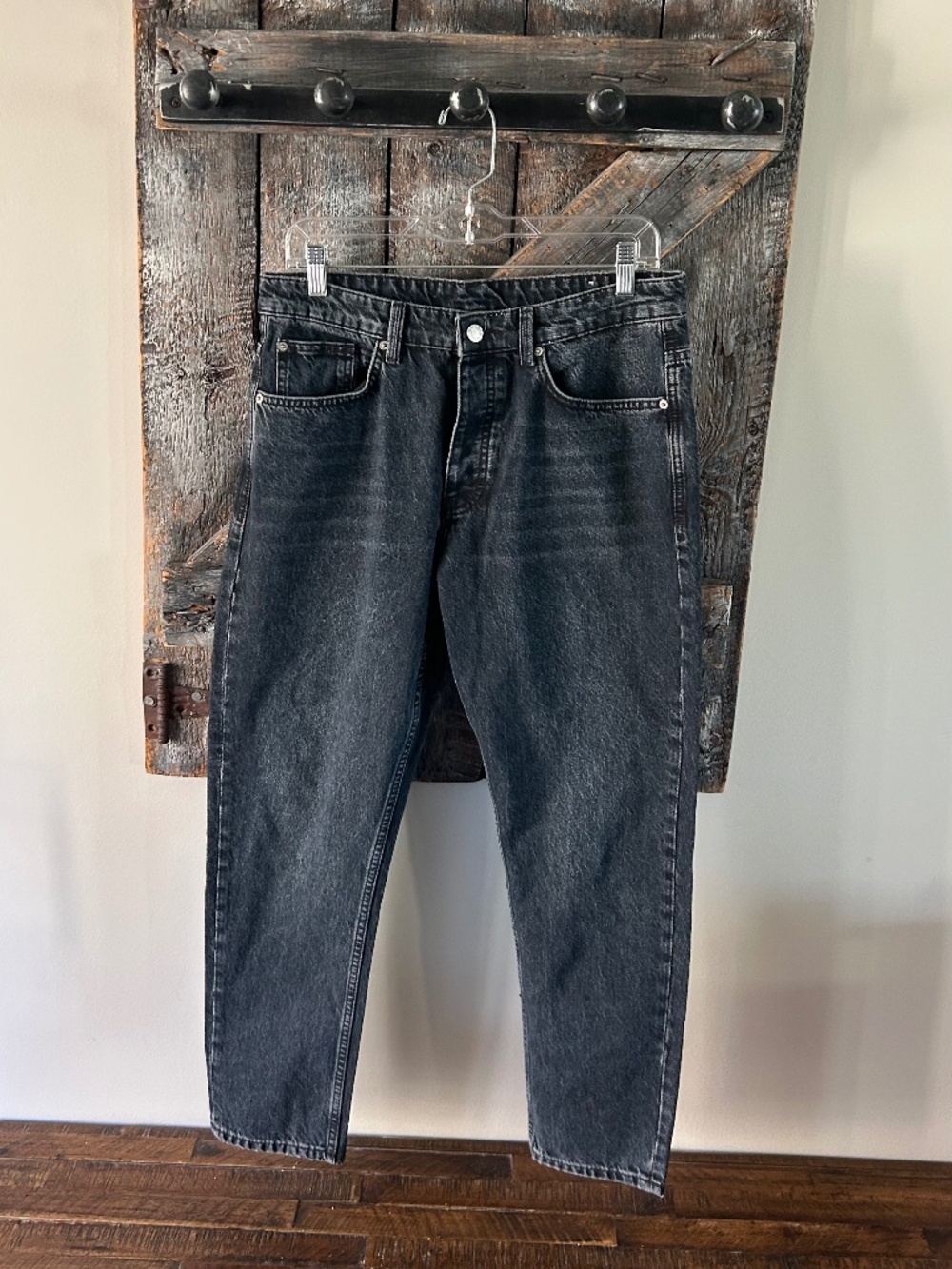 Women's Zara Faded Black Button Fly Jeans